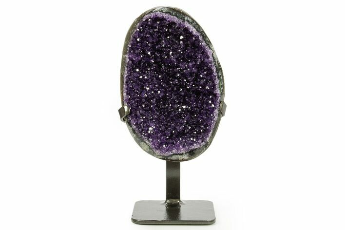 Deep-Purple Amethyst Geode With Metal Stand - Uruguay #364448